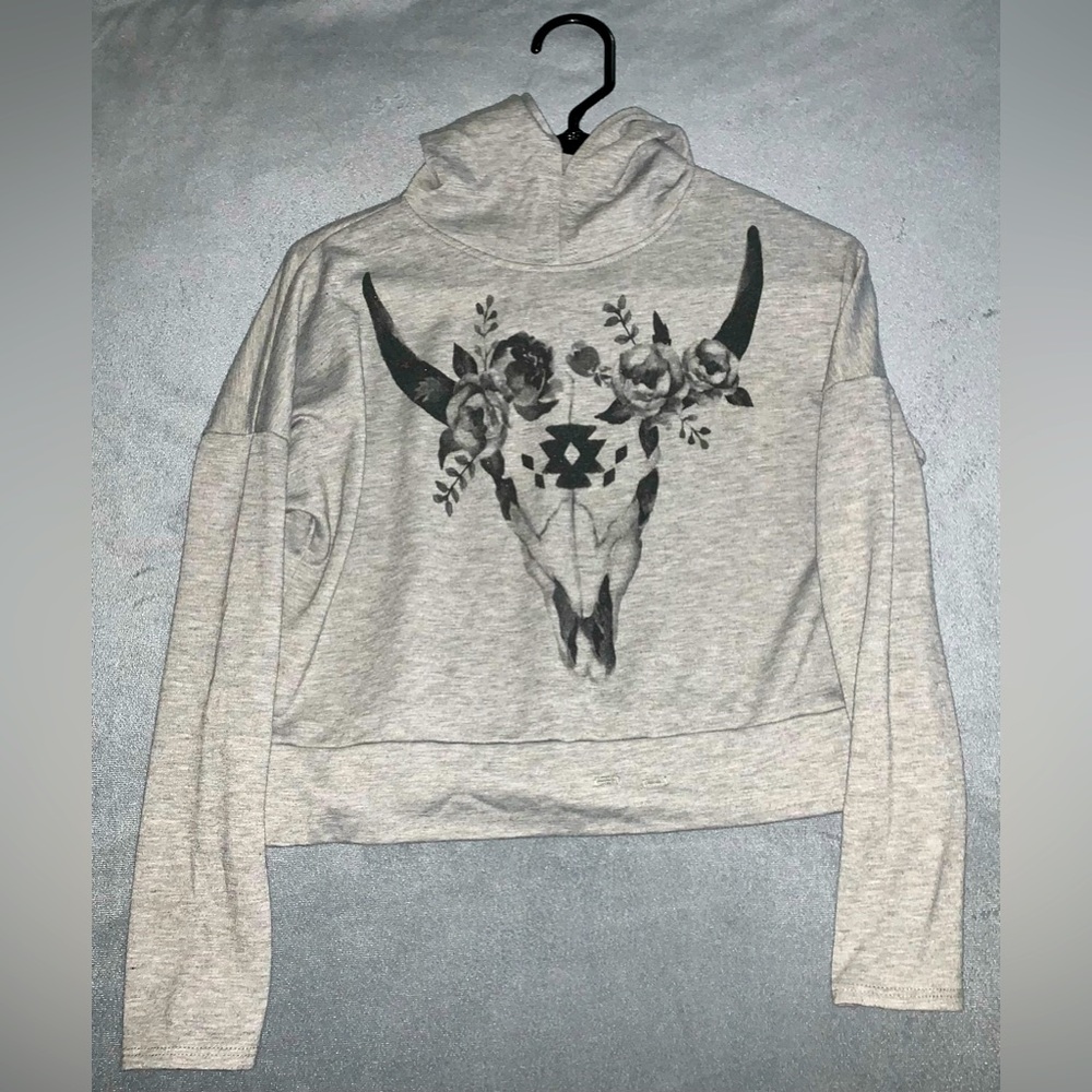 Ginger g grey crop top hoodie size m